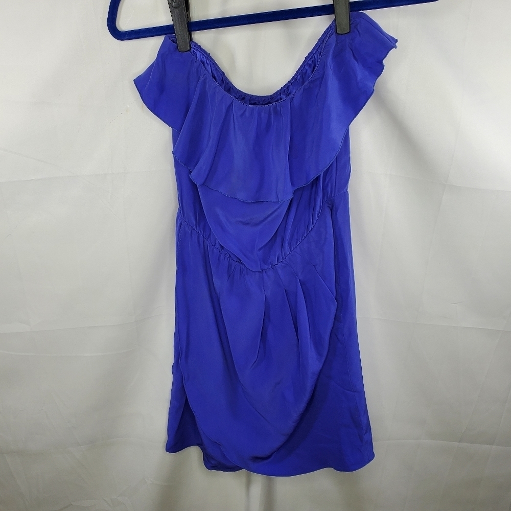 Amanda Uprichard Joan Ruffled Strapless Mini Dress Size Small.
